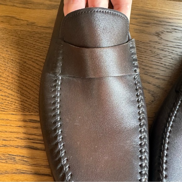 Santoni‎ Dark Brown Leather Loafers Made in Italy - Picture 16 of 16